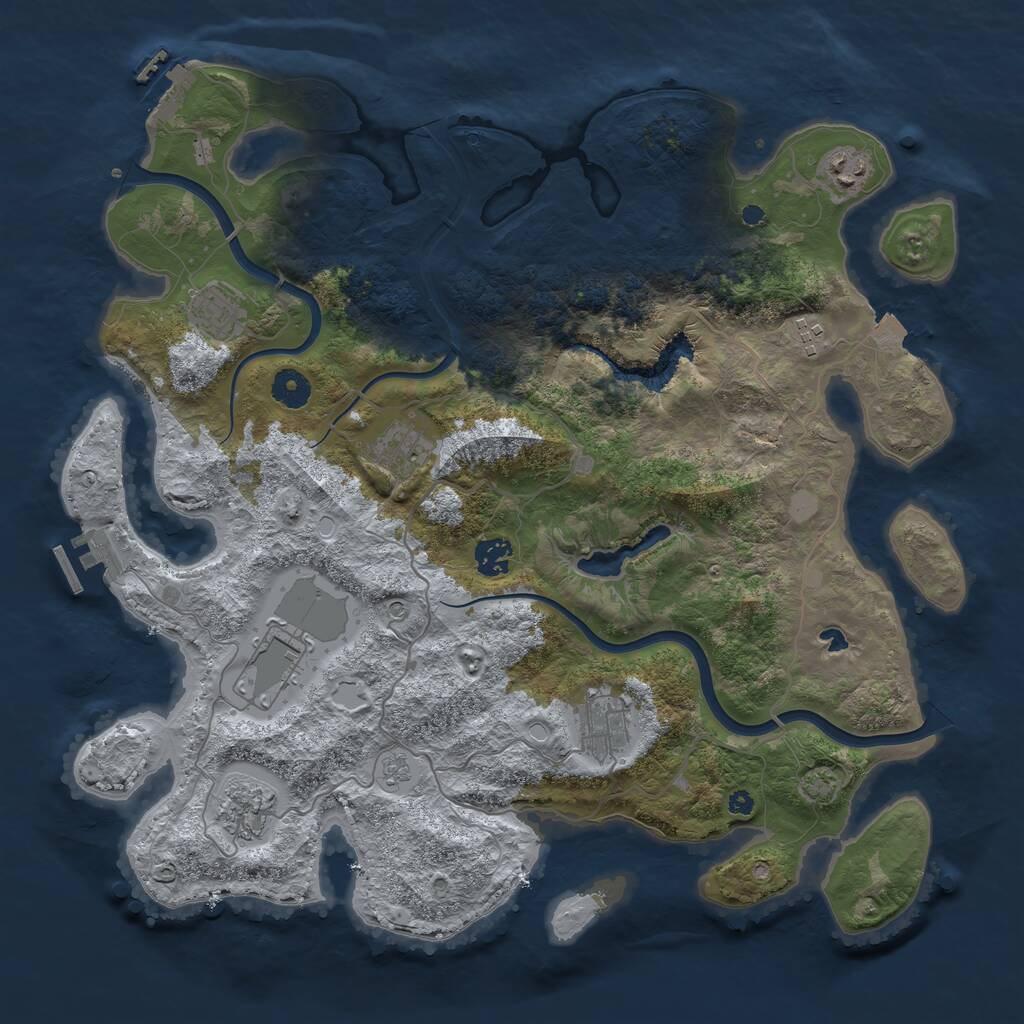 Rust Map: Procedural Map, Size: 4000, Seed: 1673305211, 14 Monuments