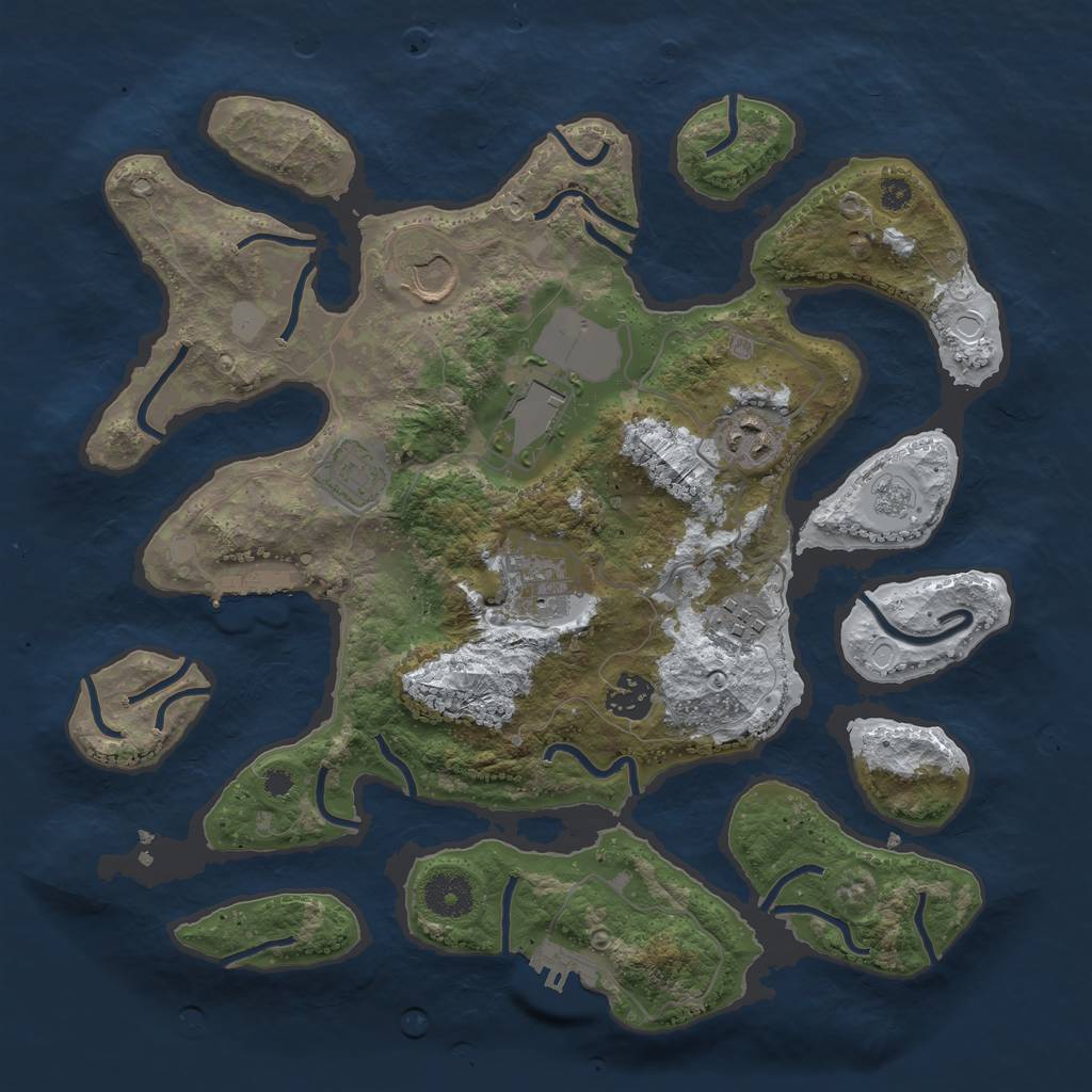 Rust Map: Procedural Map, Size: 3500, Seed: 480176, 15 Monuments