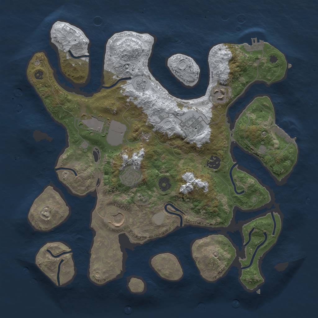 Rust Map: Procedural Map, Size: 3500, Seed: 6080574, 15 Monuments