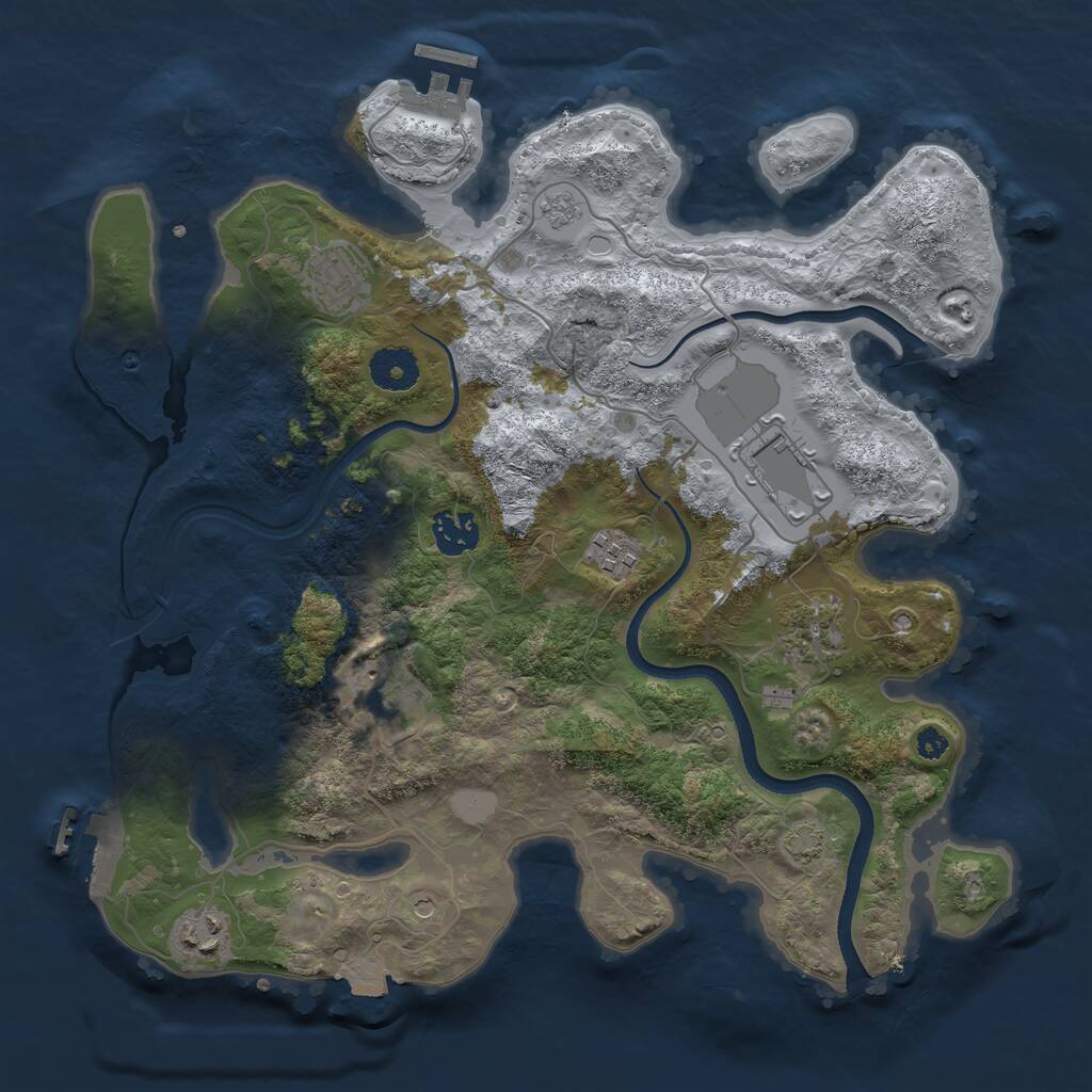 Rust Map: Procedural Map, Size: 3500, Seed: 2817932, 13 Monuments