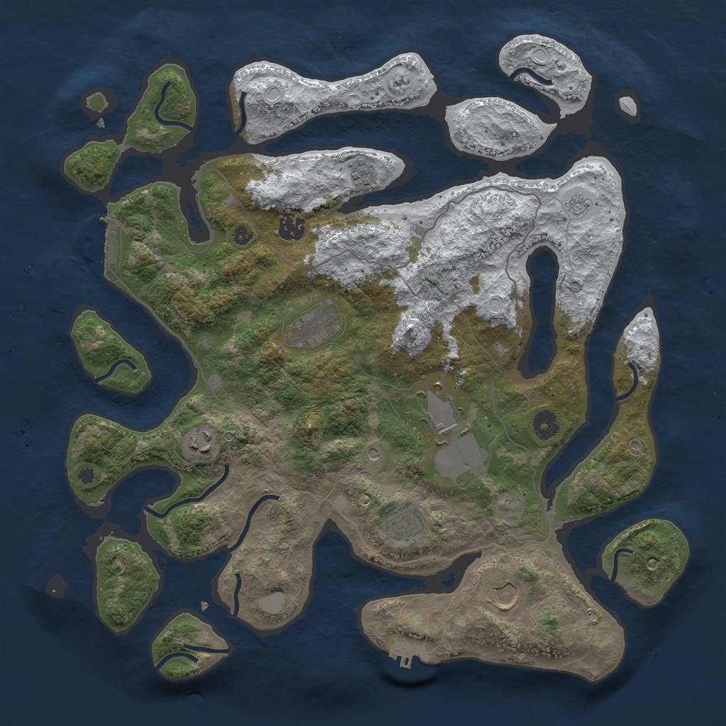 Rust Map: Procedural Map, Size: 4000, Seed: 831597, 16 Monuments