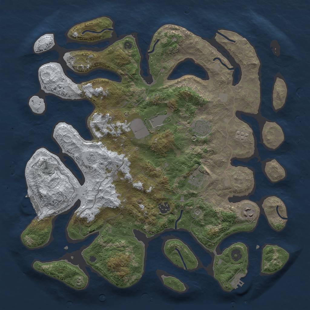 Rust Map: Procedural Map, Size: 4000, Seed: 918223, 15 Monuments