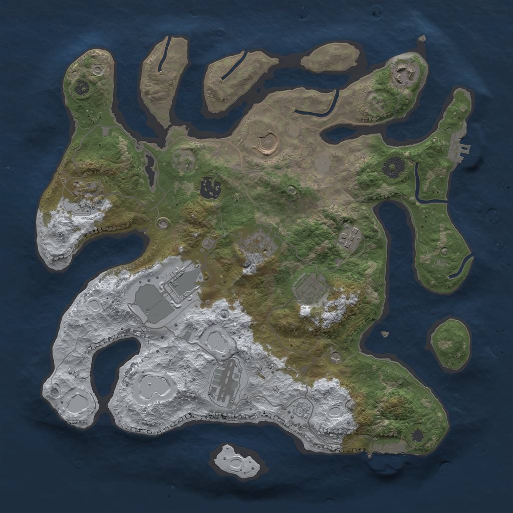 Rust Map: Procedural Map, Size: 3500, Seed: 2233439, 18 Monuments