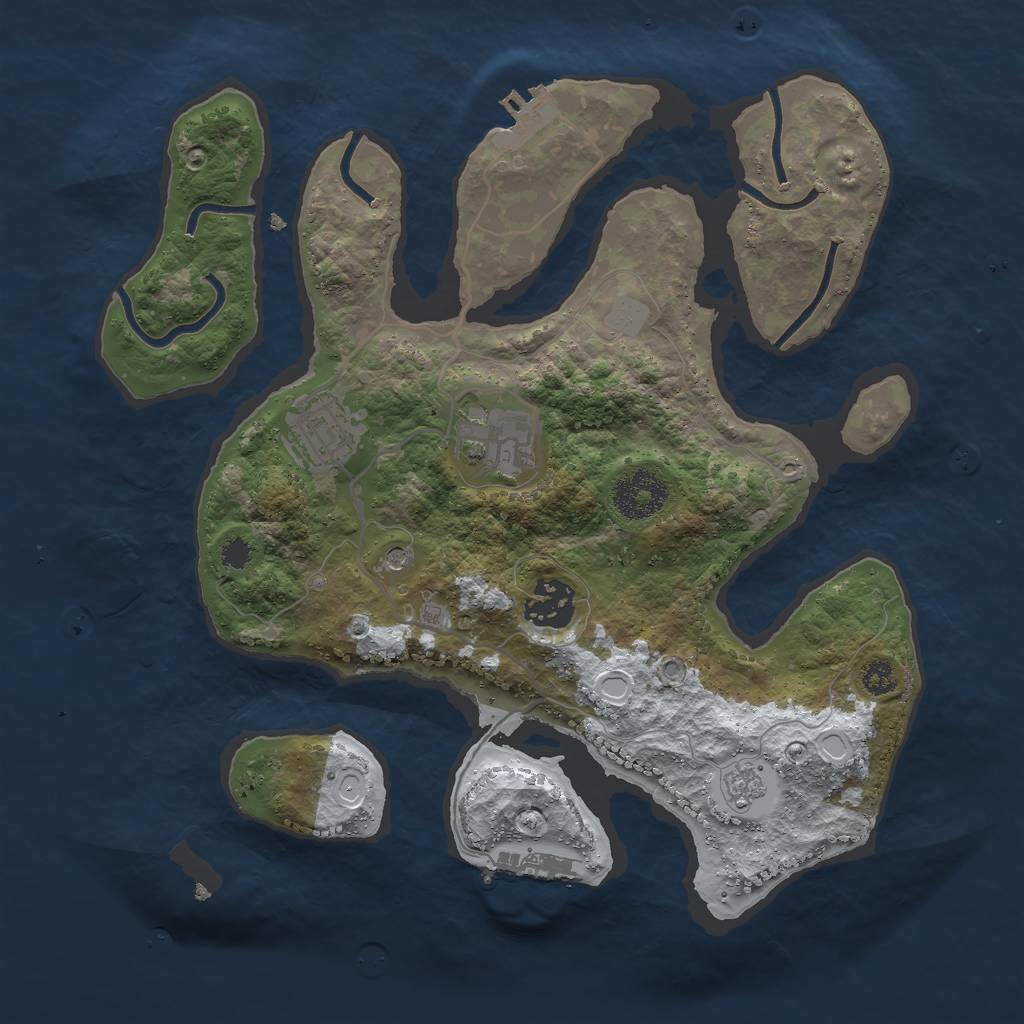 Rust Map: Procedural Map, Size: 3000, Seed: 905374, 12 Monuments