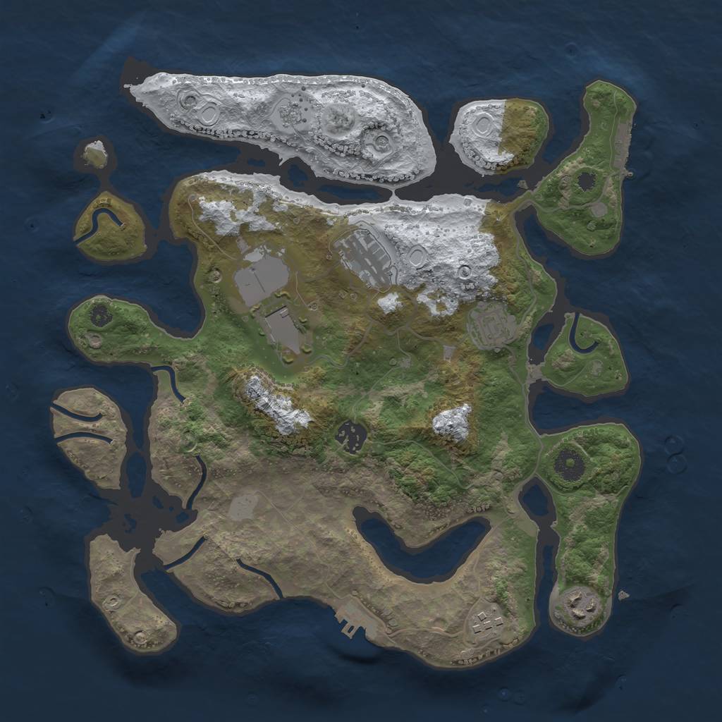 Rust Map: Procedural Map, Size: 3500, Seed: 1042504, 15 Monuments