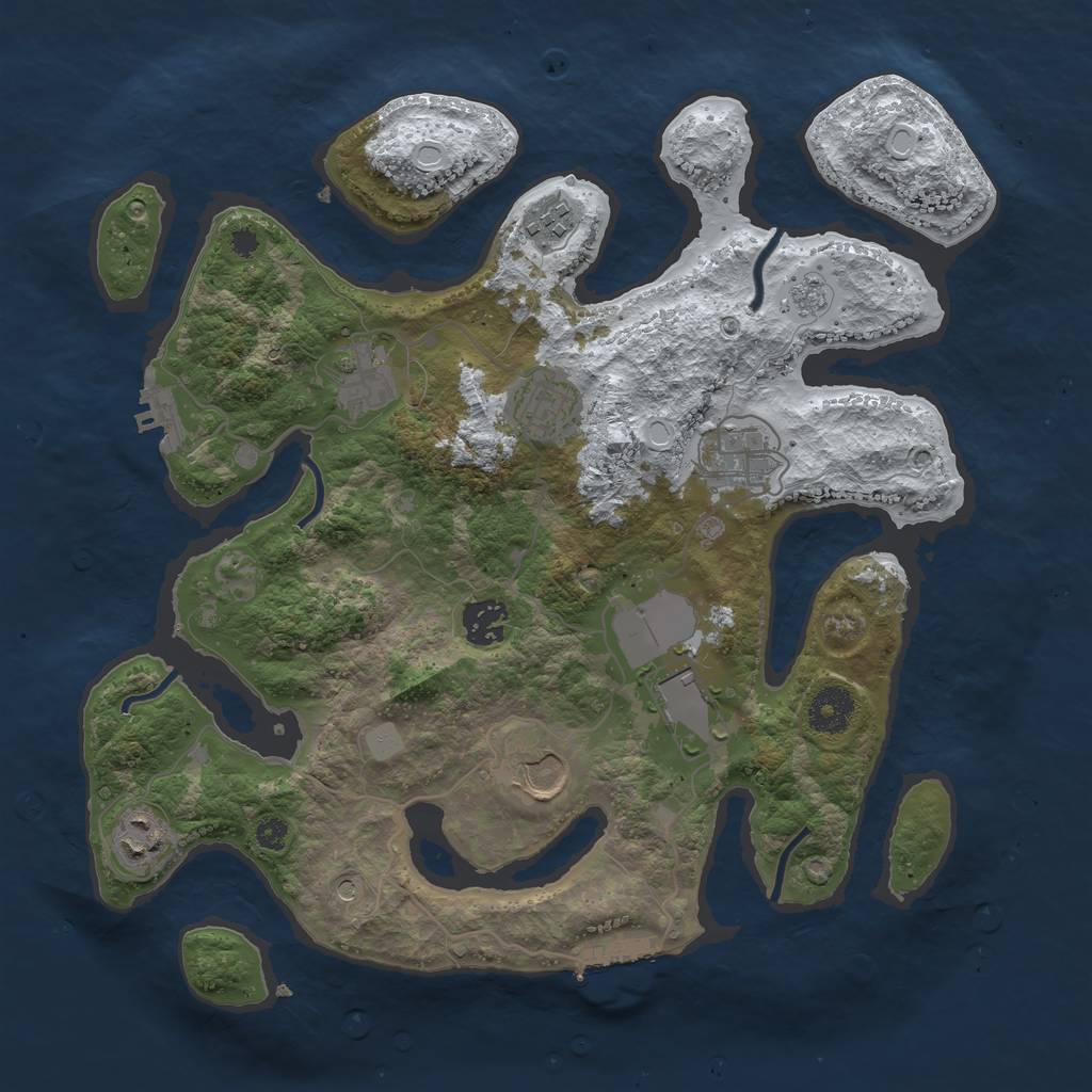 Rust Map: Procedural Map, Size: 3500, Seed: 1748663, 17 Monuments