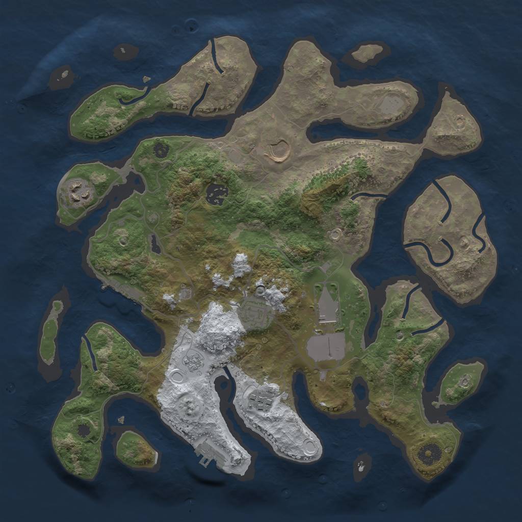 Rust Map: Procedural Map, Size: 3500, Seed: 1515244, 14 Monuments