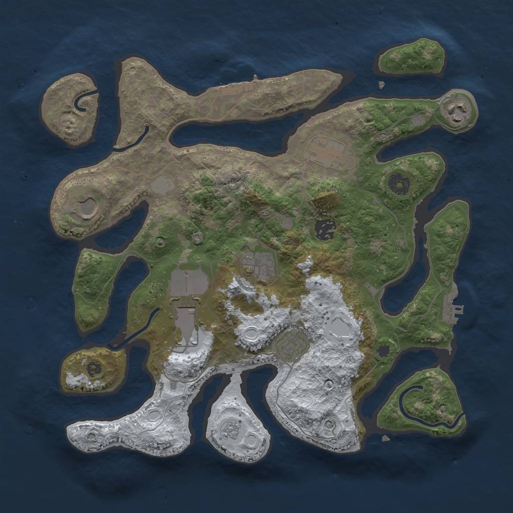 Rust Map: Procedural Map, Size: 3500, Seed: 1650804278, 16 Monuments