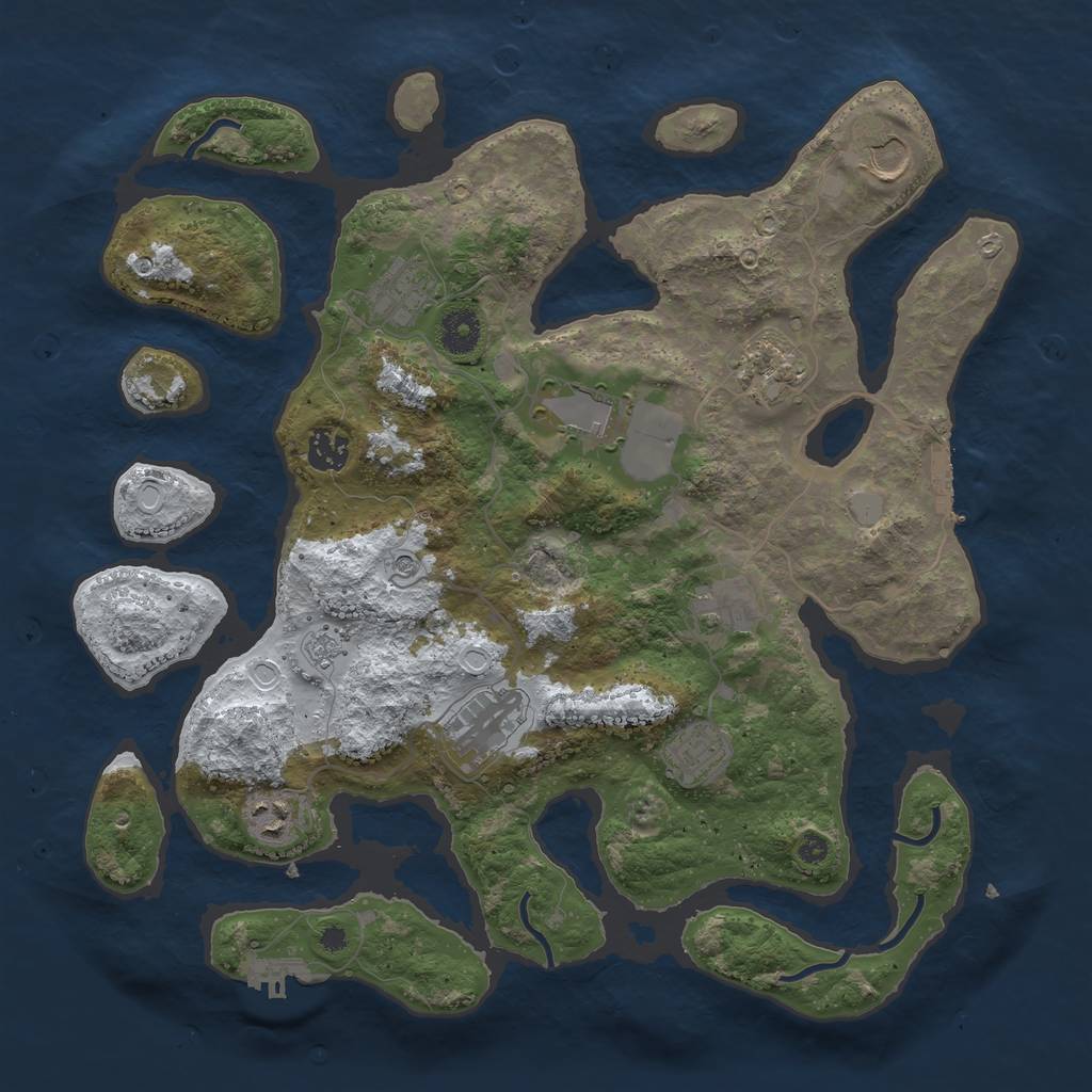 Rust Map: Procedural Map, Size: 3800, Seed: 2247297, 18 Monuments