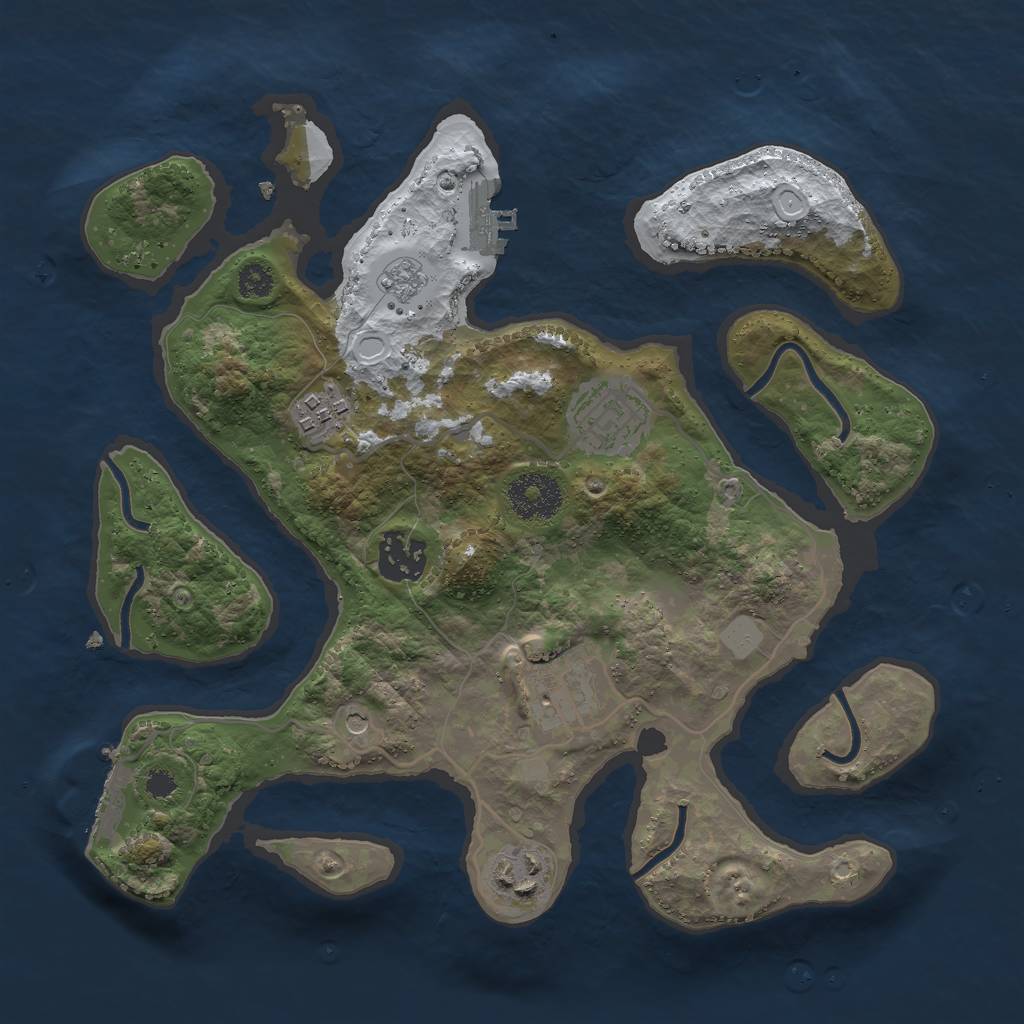 Rust Map: Procedural Map, Size: 3000, Seed: 79614, 14 Monuments