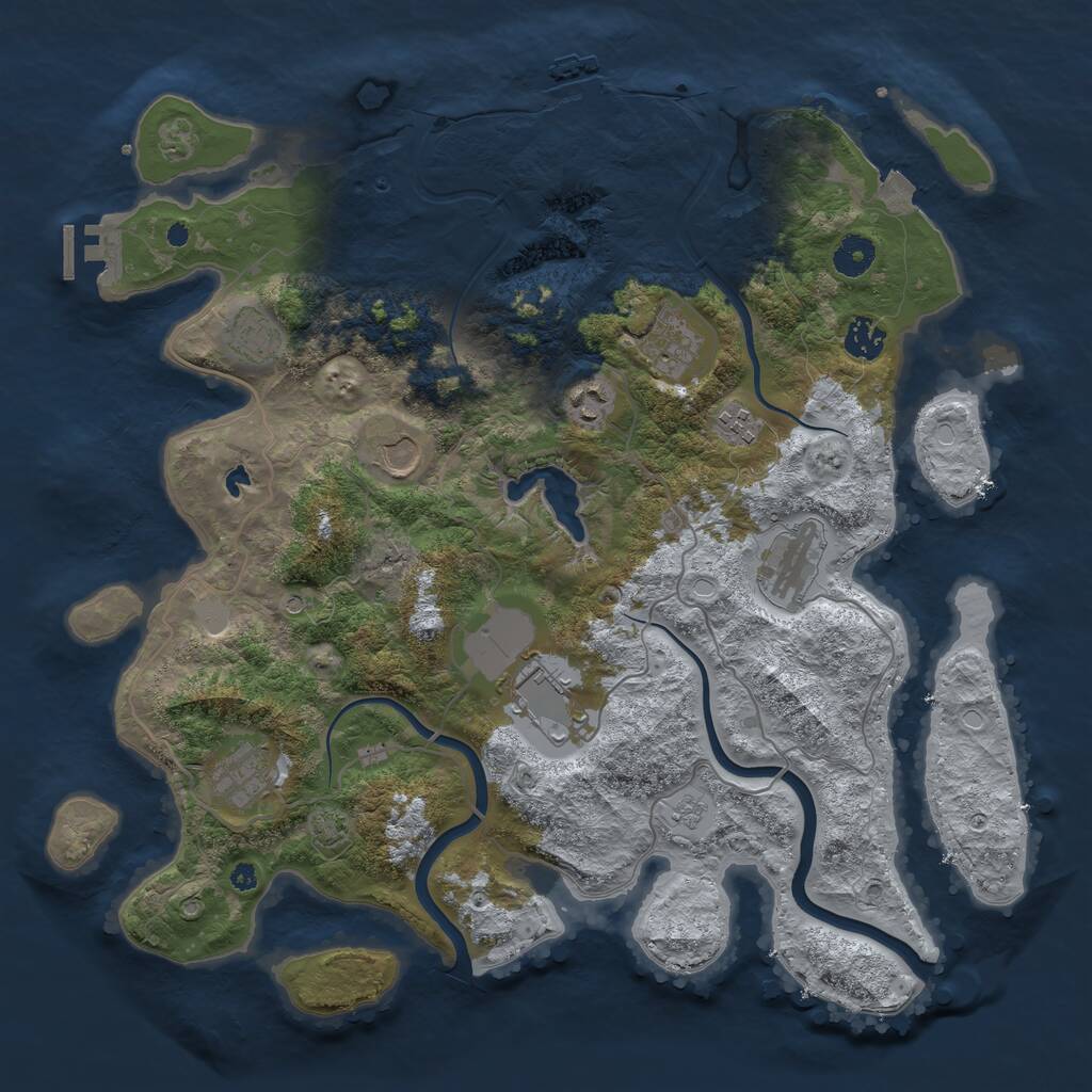 Rust Map: Procedural Map, Size: 4000, Seed: 645036, 15 Monuments