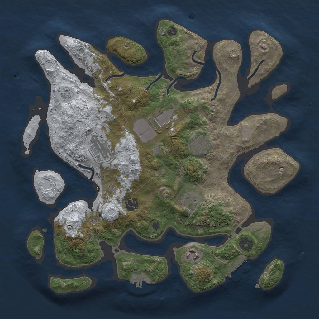 Rust Map: Procedural Map, Size: 3500, Seed: 4828744, 15 Monuments