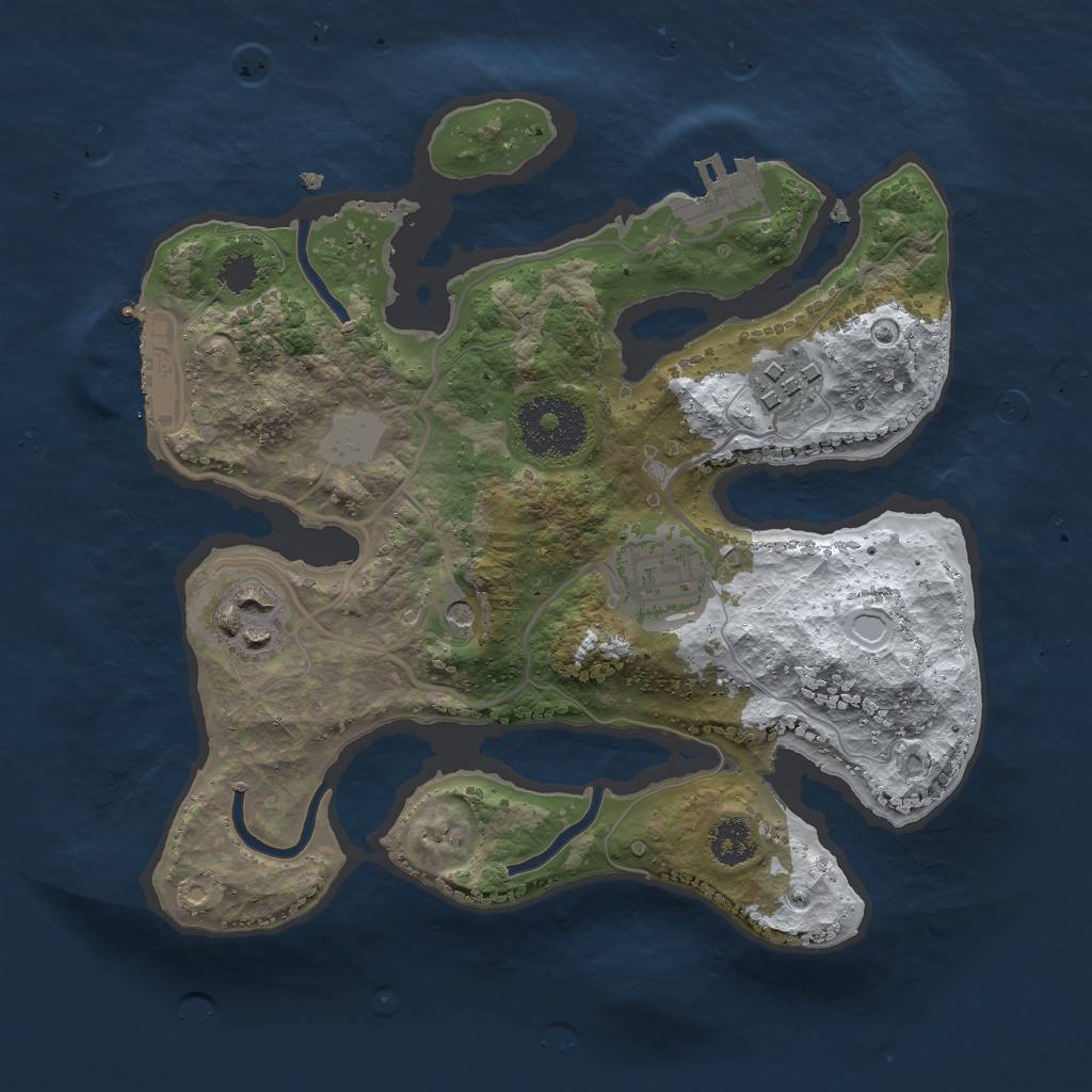 Rust Map: Procedural Map, Size: 2500, Seed: 98401156, 11 Monuments