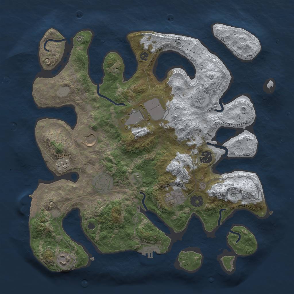 Rust Map: Procedural Map, Size: 3500, Seed: 1022919927, 16 Monuments