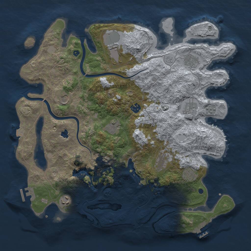Rust Map: Procedural Map, Size: 4000, Seed: 167181, 16 Monuments