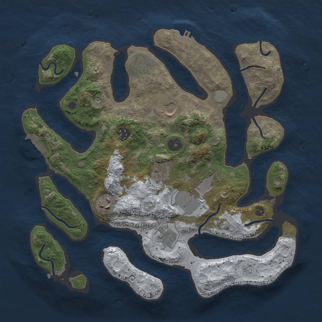 Rust Map: Procedural Map, Size: 3500, Seed: 1041124, 16 Monuments