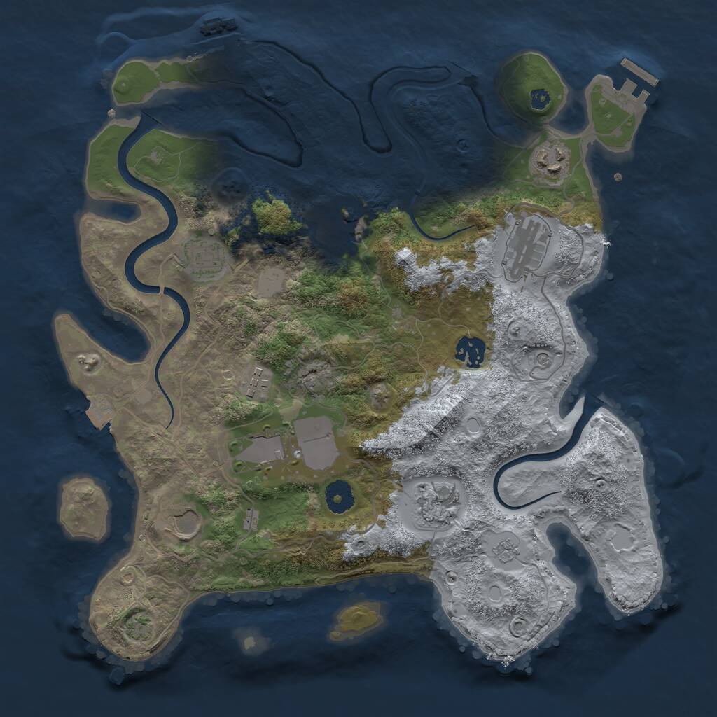 Rust Map: Procedural Map, Size: 3500, Seed: 754812010, 15 Monuments
