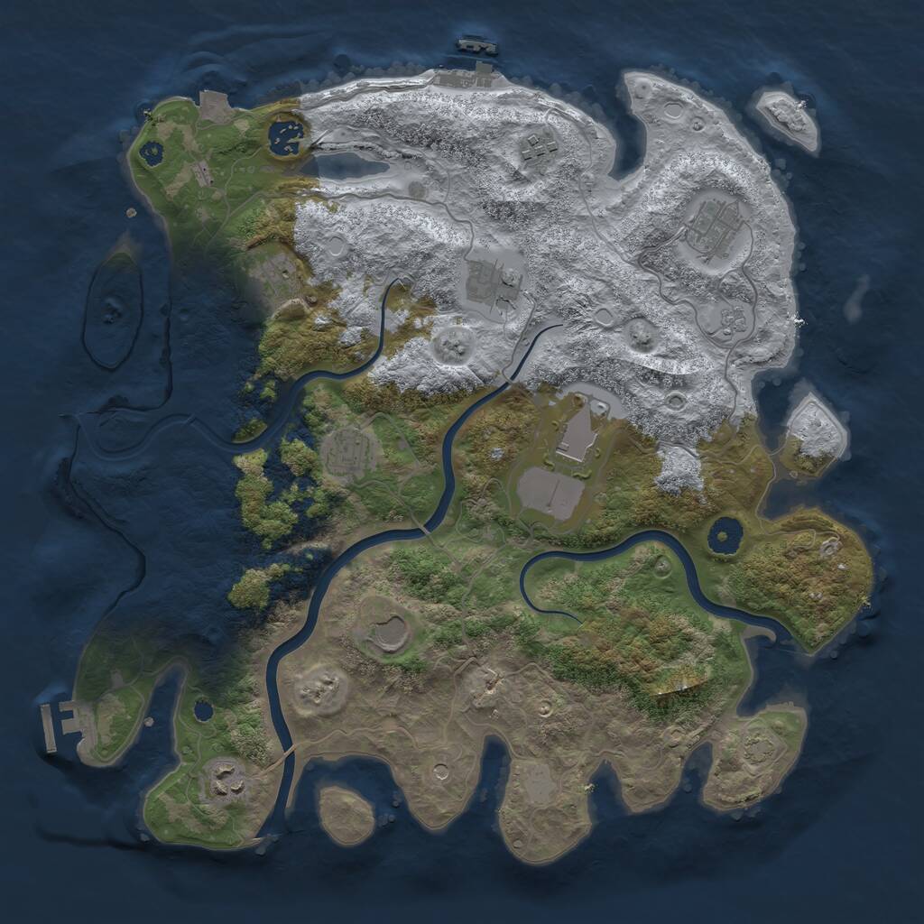 Rust Map: Procedural Map, Size: 3850, Seed: 1365093161, 15 Monuments