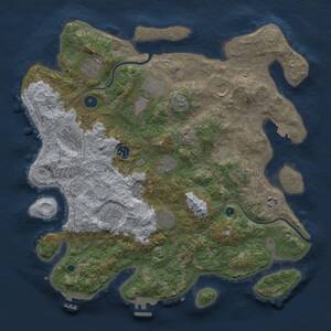 Thumbnail Rust Map: Procedural Map, Size: 3950, Seed: 829137519, 16 Monuments