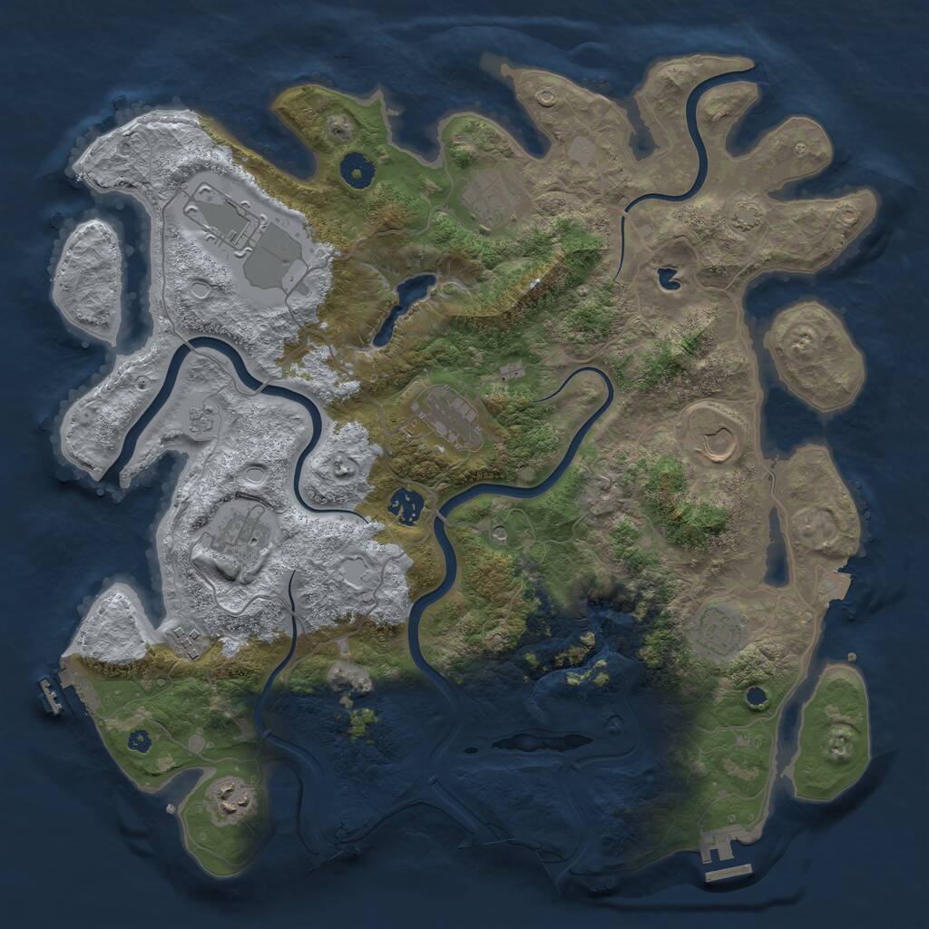 Rust Map: Procedural Map, Size: 4000, Seed: 1365456976, 15 Monuments