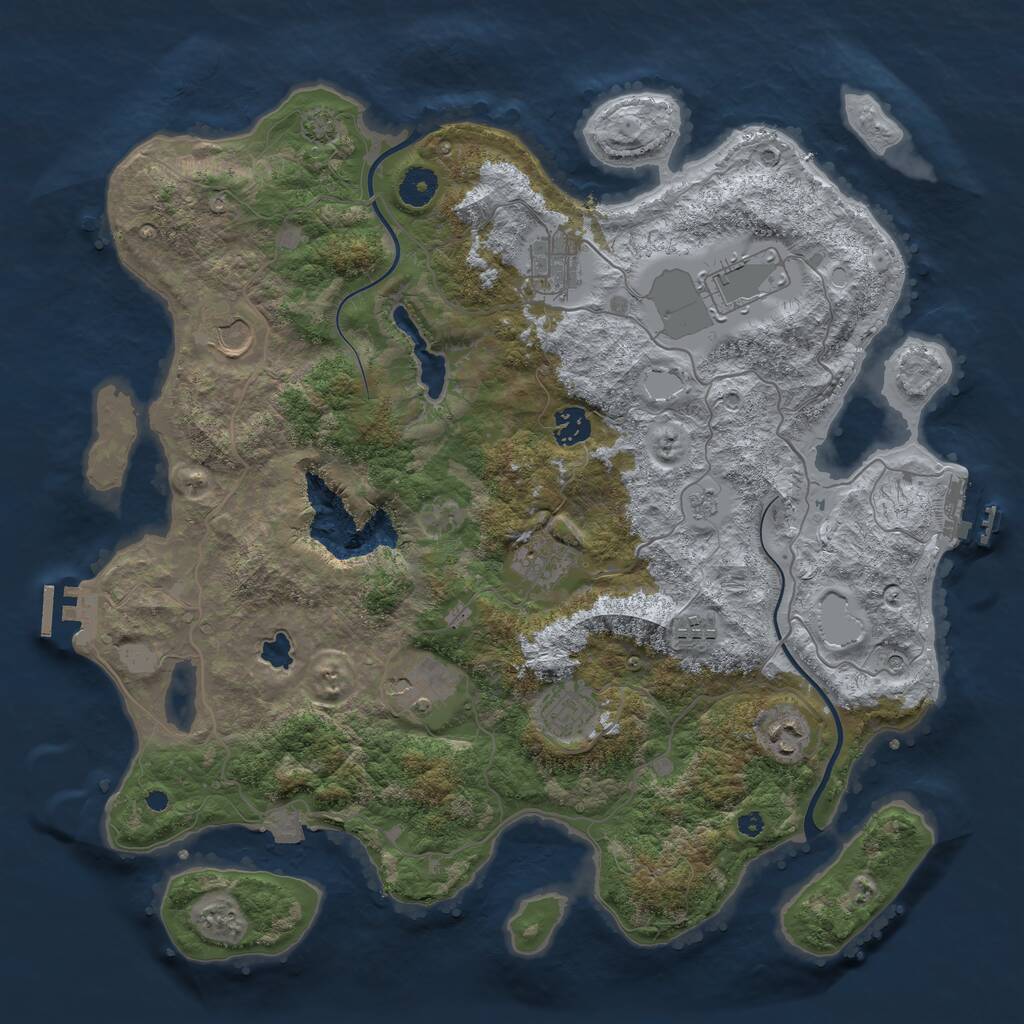 Rust Map: Procedural Map, Size: 4000, Seed: 32247532, 15 Monuments
