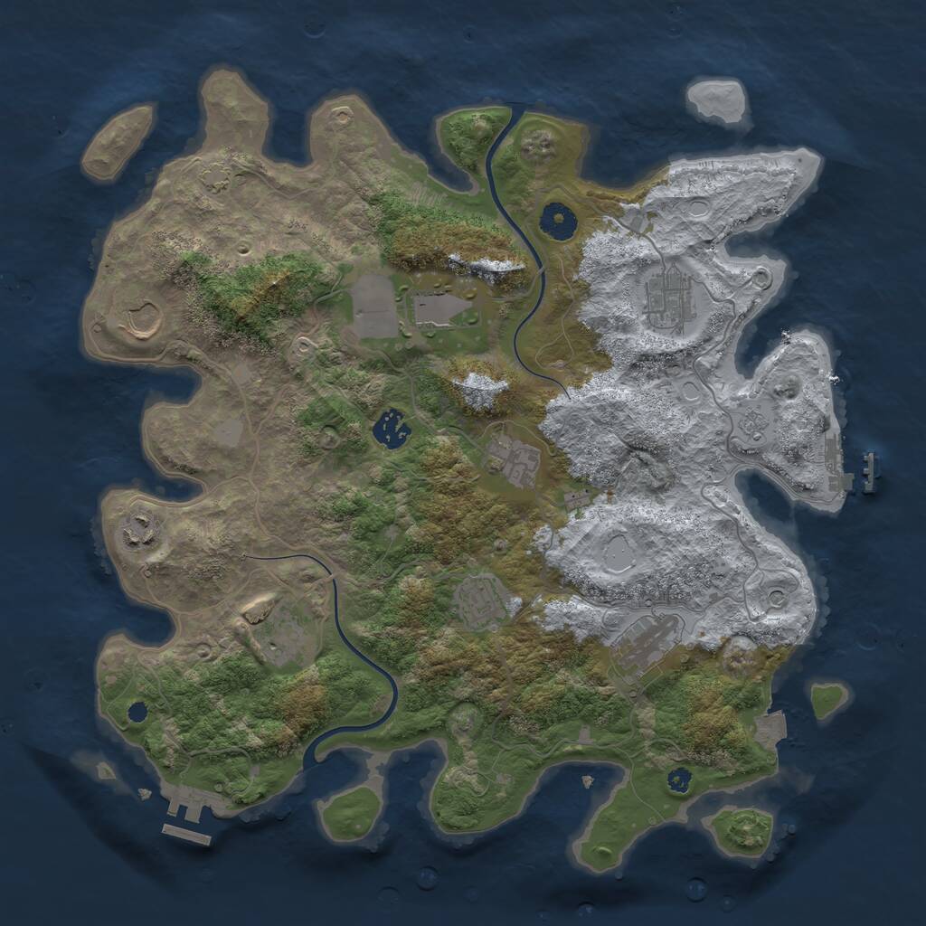 Rust Map: Procedural Map, Size: 3800, Seed: 6342318, 15 Monuments