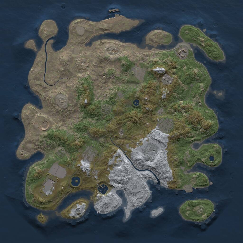 Rust Map: Procedural Map, Size: 3800, Seed: 4468188, 15 Monuments