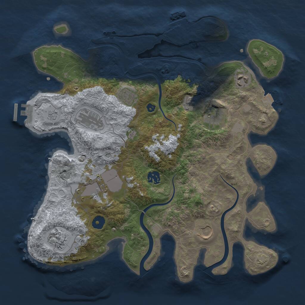 Rust Map: Procedural Map, Size: 3500, Seed: 610567347, 15 Monuments