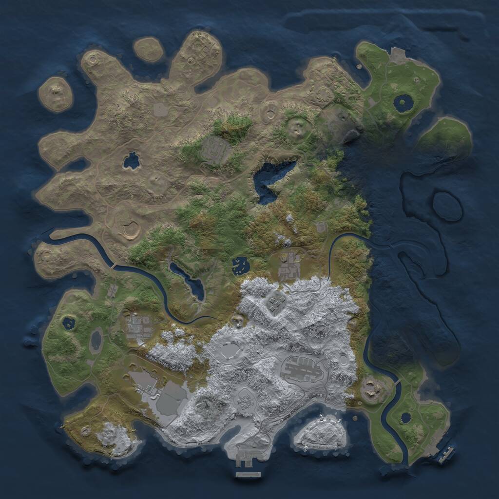 Rust Map: Procedural Map, Size: 4000, Seed: 349588, 16 Monuments