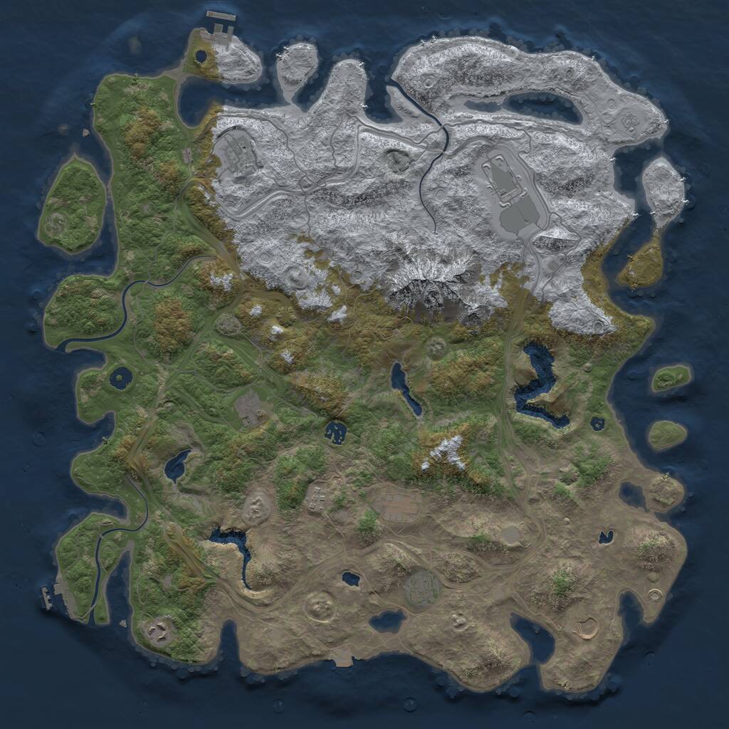Rust Map: Procedural Map, Size: 5000, Seed: 1981376284, 15 Monuments