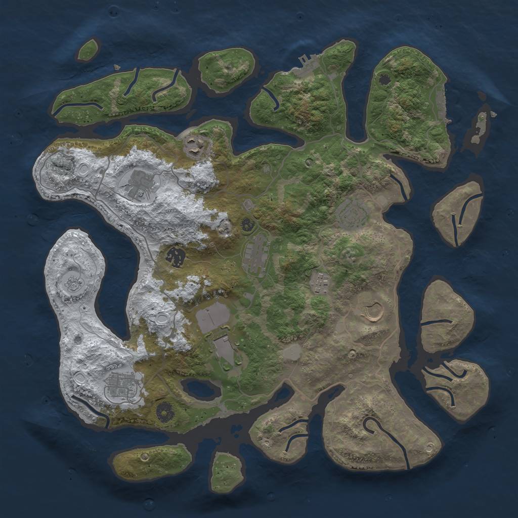 Rust Map: Procedural Map, Size: 4000, Seed: 109117, 17 Monuments