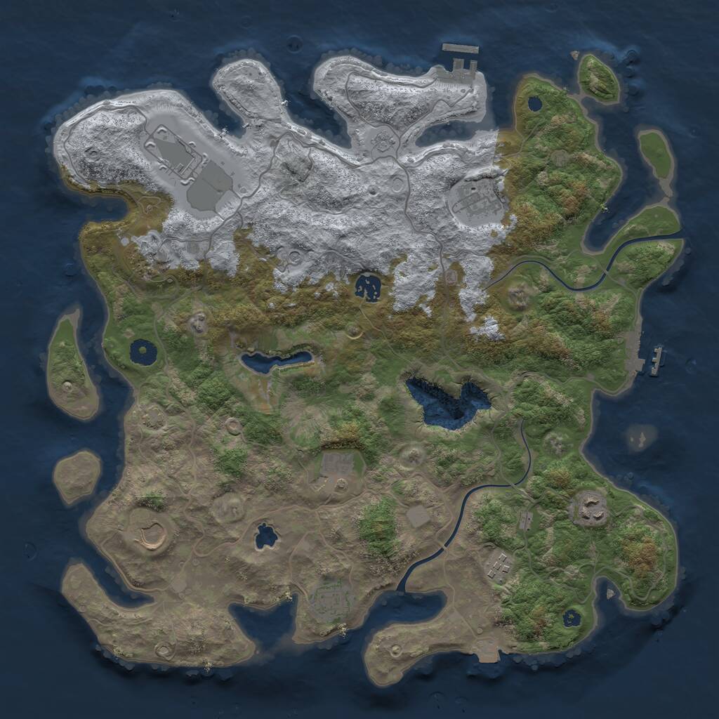 Rust Map: Procedural Map, Size: 4000, Seed: 5076286, 15 Monuments