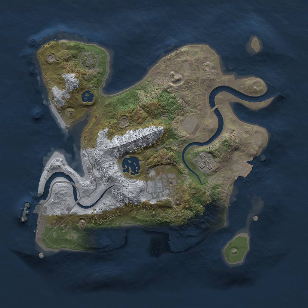 Rust Map: Procedural Map, Size: 2500, Seed: 5474, 6 Monuments