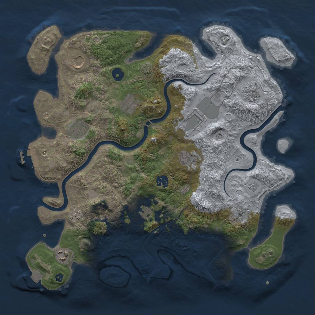 Rust Map: Procedural Map, Size: 3800, Seed: 5627415, 15 Monuments