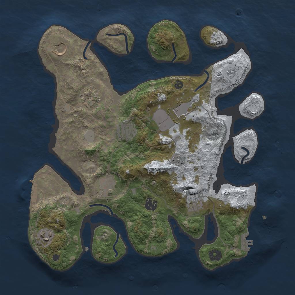 Rust Map: Procedural Map, Size: 3500, Seed: 6404829, 18 Monuments