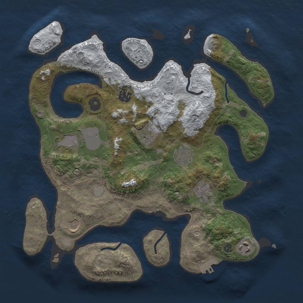 Rust Map: Procedural Map, Size: 3500, Seed: 5521989, 15 Monuments