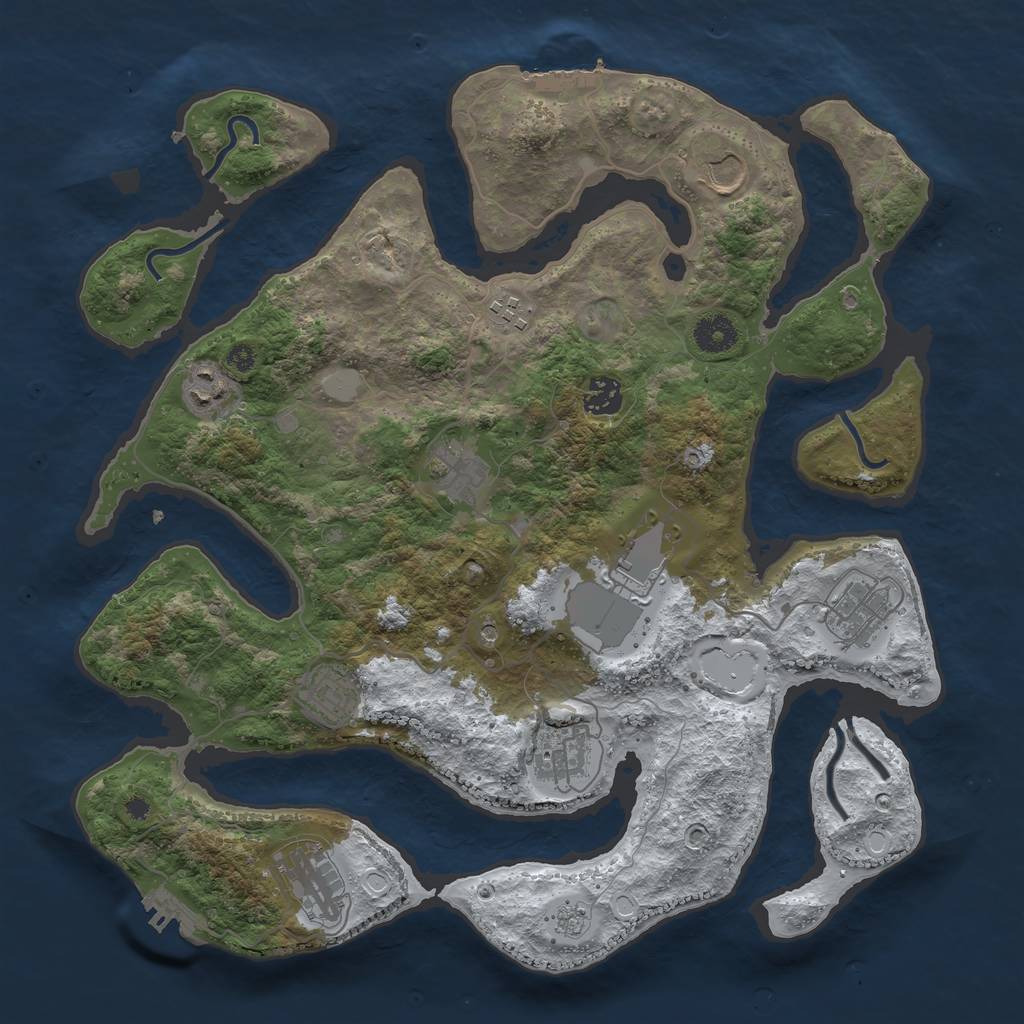 Rust Map: Procedural Map, Size: 3800, Seed: 6062919, 19 Monuments