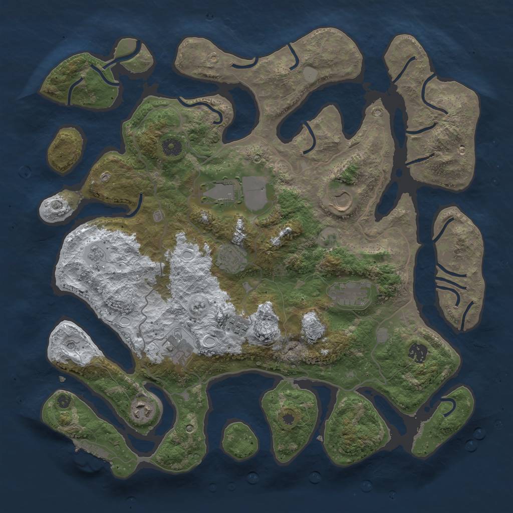 Rust Map: Procedural Map, Size: 4000, Seed: 683503, 16 Monuments