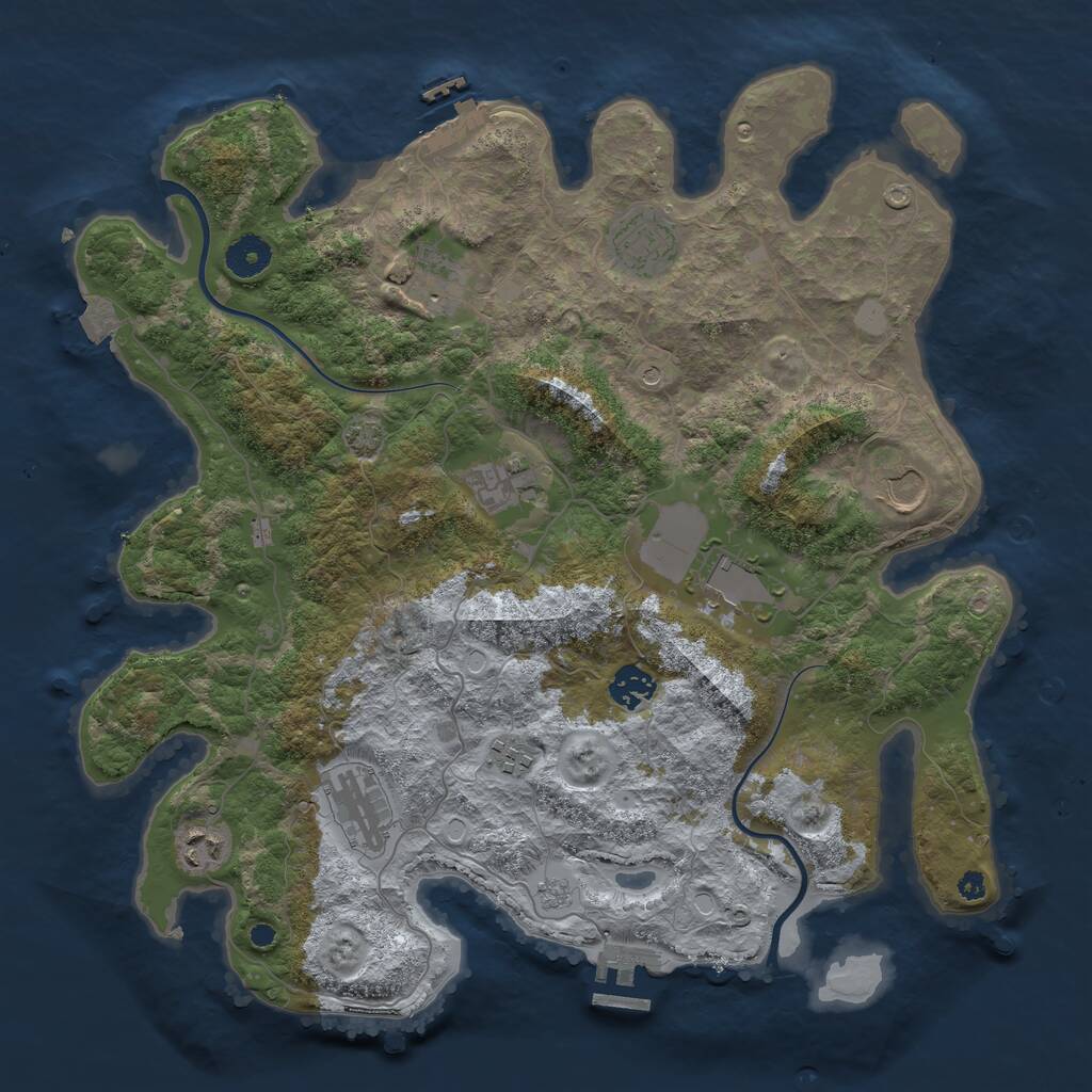 Rust Map: Procedural Map, Size: 3800, Seed: 187477, 15 Monuments