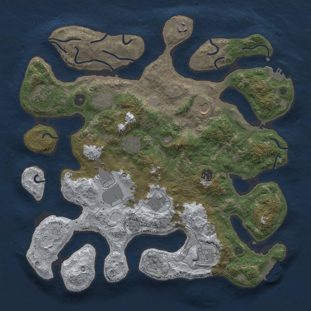 Rust Map: Procedural Map, Size: 4000, Seed: 916519, 19 Monuments