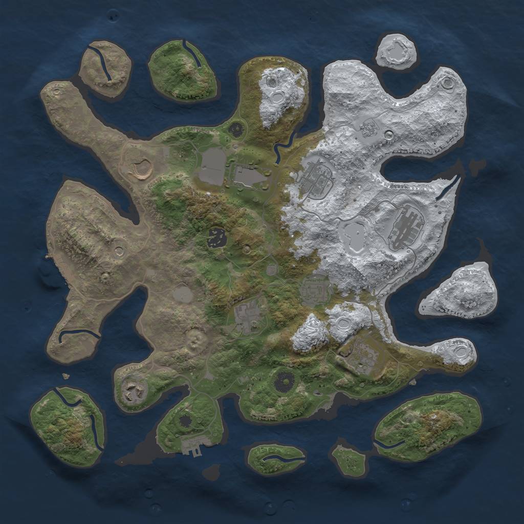 Rust Map: Procedural Map, Size: 3800, Seed: 4217698, 18 Monuments