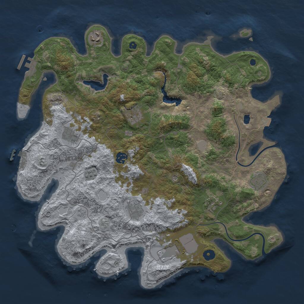 Rust Map: Procedural Map, Size: 4000, Seed: 226221, 15 Monuments