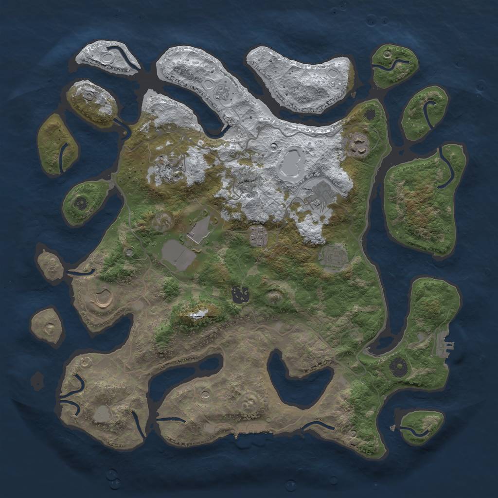 Rust Map: Procedural Map, Size: 4000, Seed: 897398, 17 Monuments