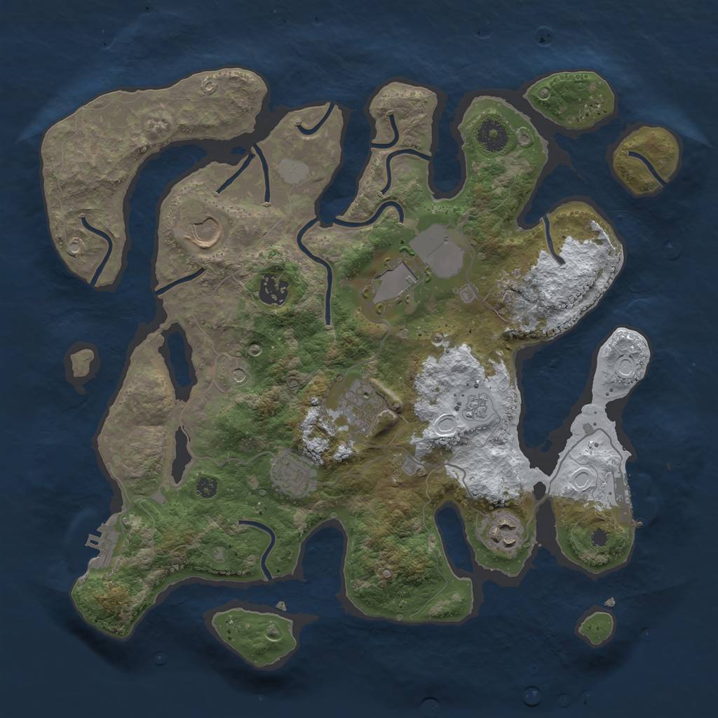 Rust Map: Procedural Map, Size: 3500, Seed: 3092111, 15 Monuments