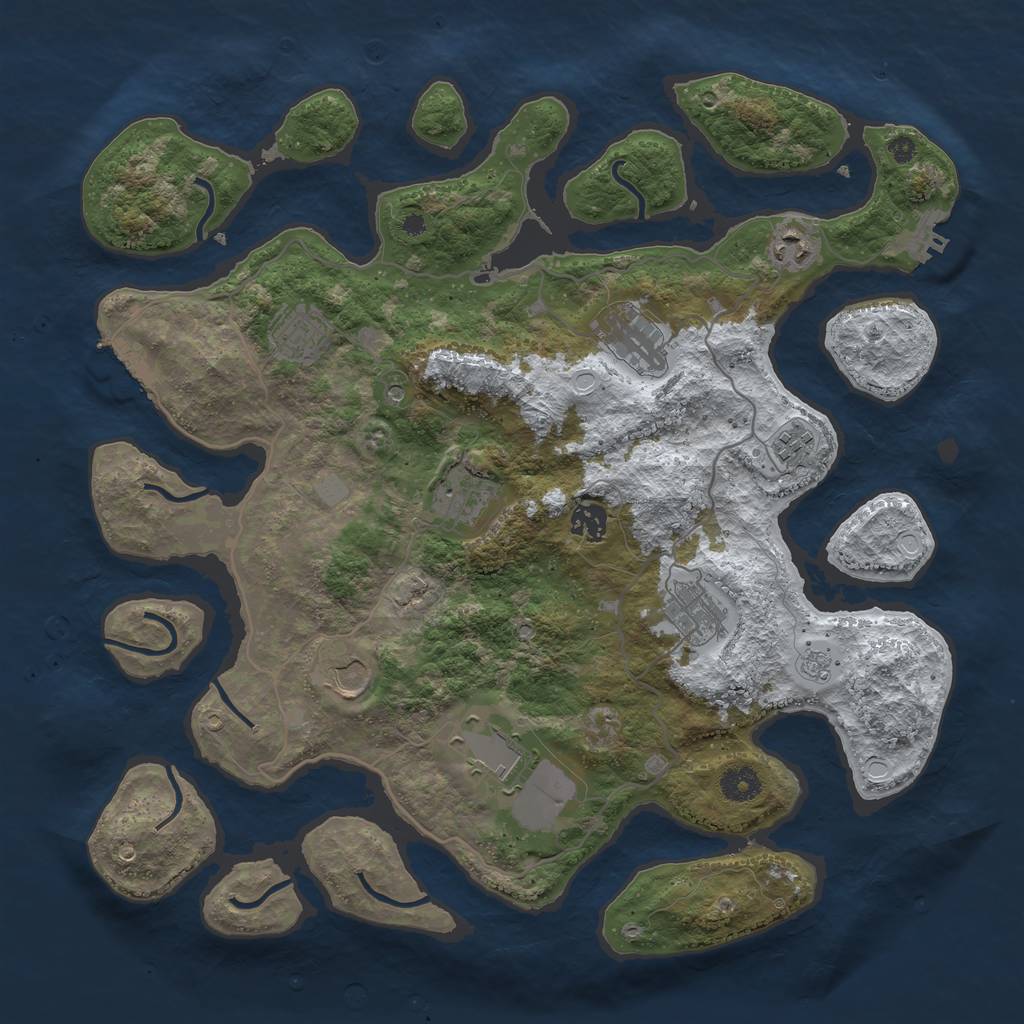 Rust Map: Procedural Map, Size: 4000, Seed: 892706, 18 Monuments