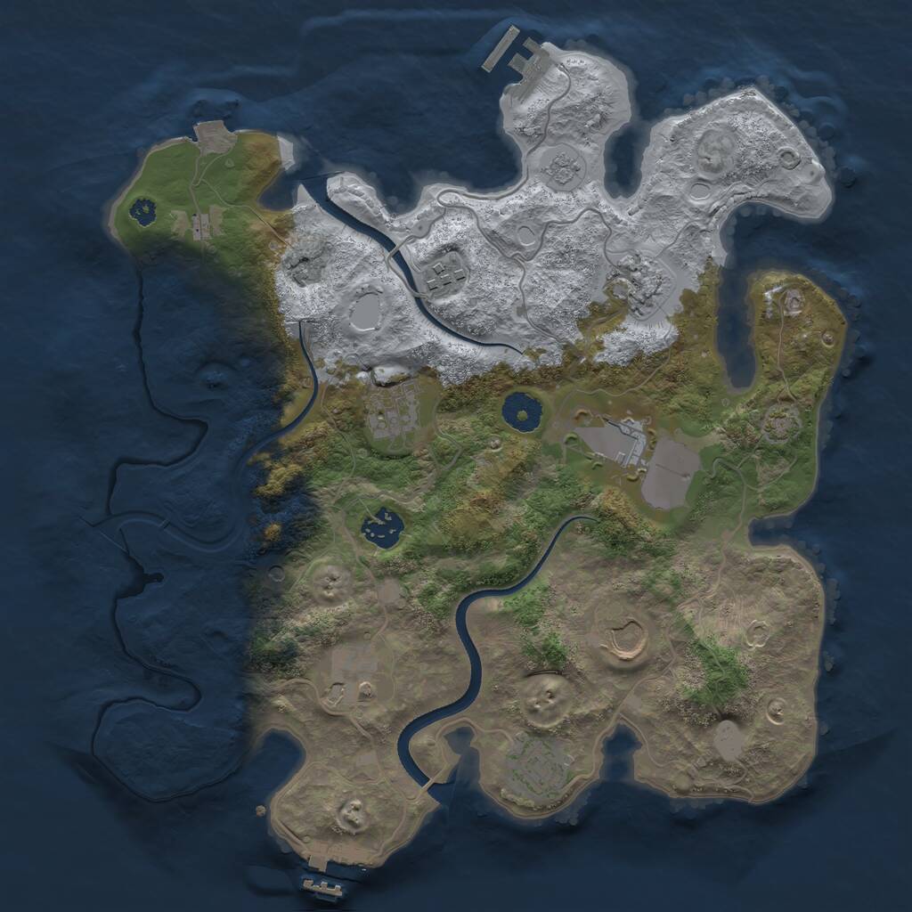 Rust Map: Procedural Map, Size: 3500, Seed: 770188, 14 Monuments