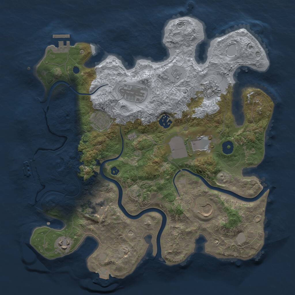 Rust Map: Procedural Map, Size: 3500, Seed: 770188, 14 Monuments