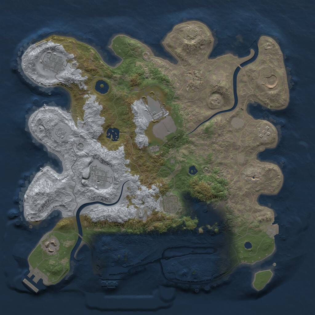 Rust Map: Procedural Map, Size: 3500, Seed: 1407157, 16 Monuments