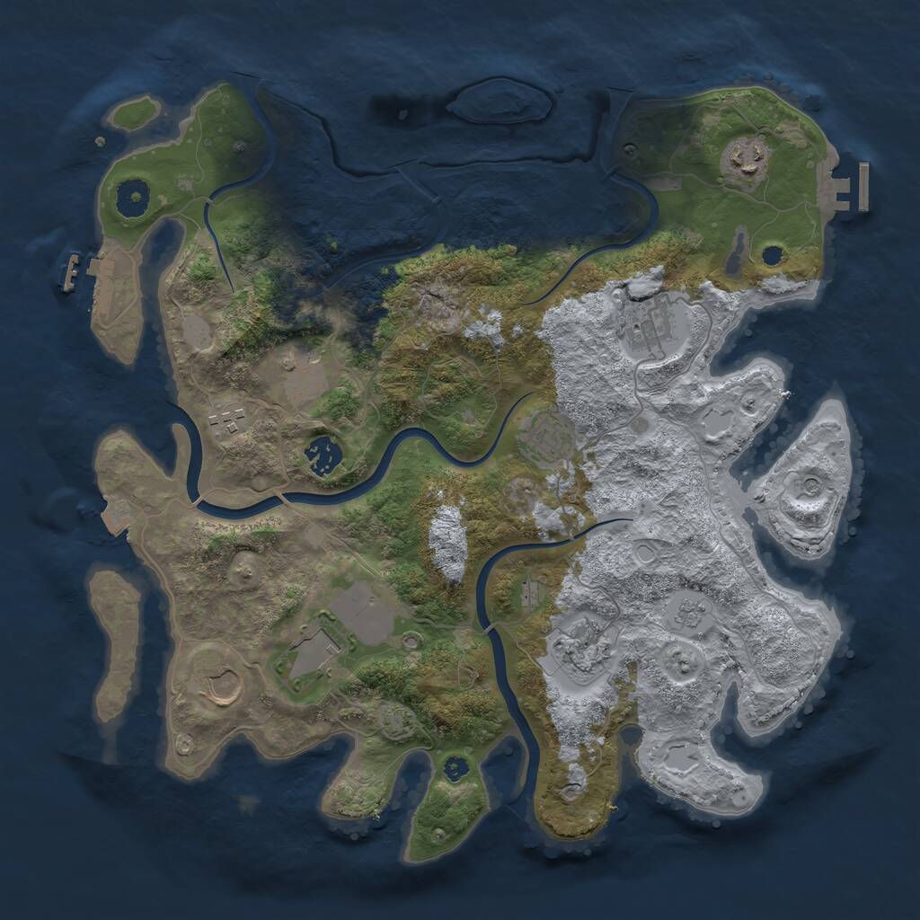 Rust Map: Procedural Map, Size: 3800, Seed: 1088373, 15 Monuments
