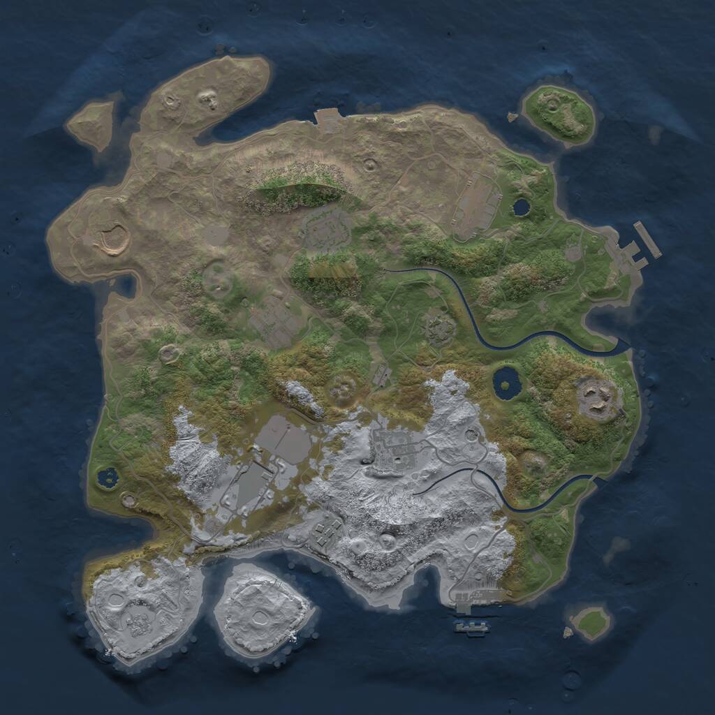 Rust Map: Procedural Map, Size: 3500, Seed: 73118, 14 Monuments